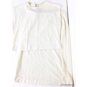 Vintage Cream Crop Top and Skirt Set